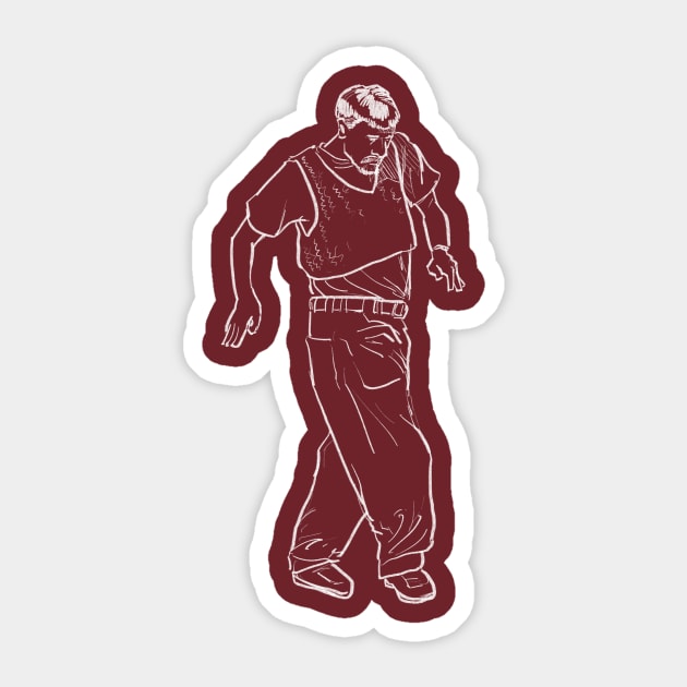 Corky's Dance [White Line Art] Sticker by JoshWay